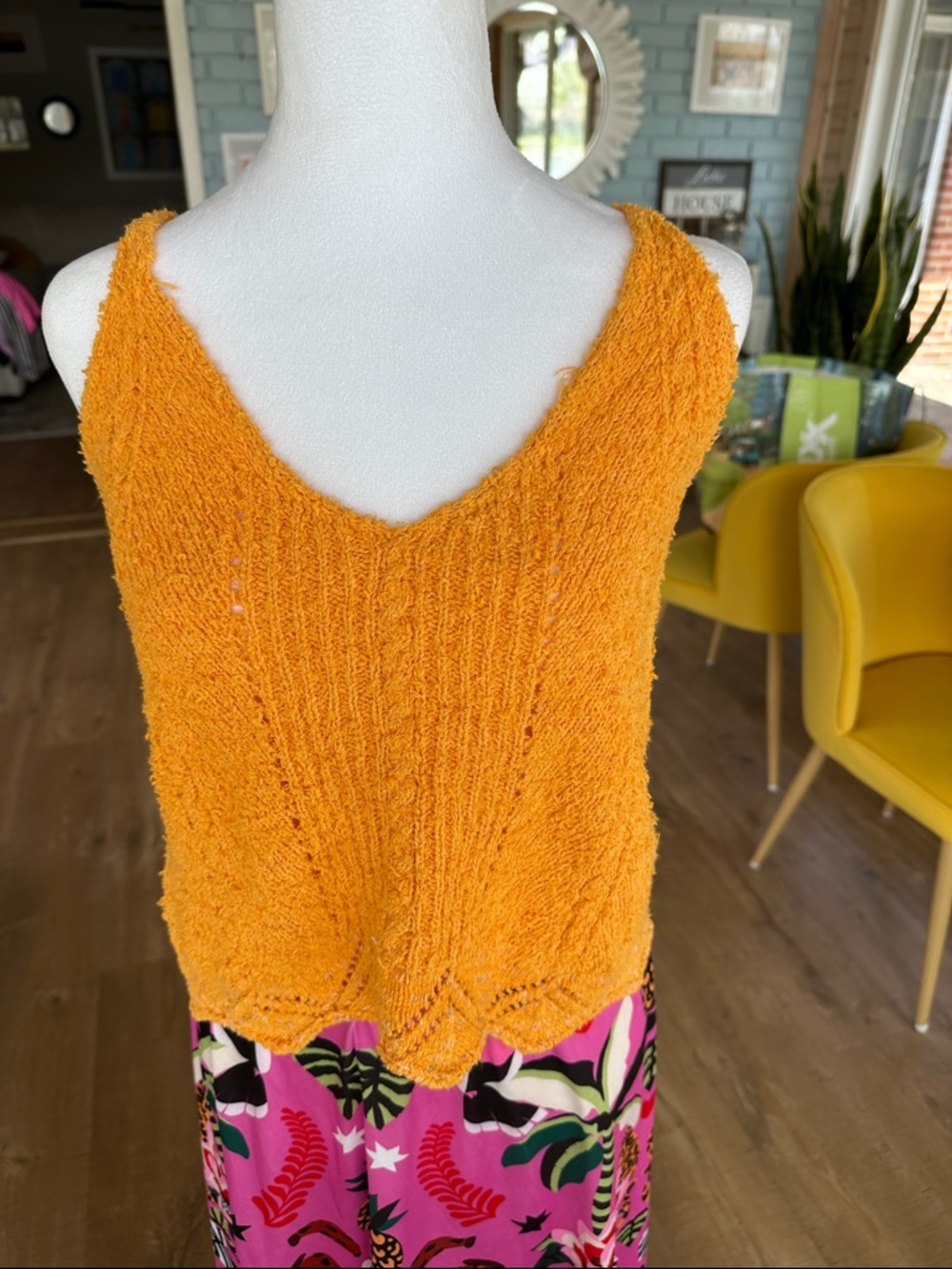 Anthropologie Orange Knit Tank Top